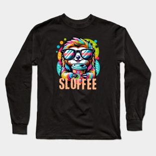 Cute Sloffee Sloth Coffee Long Sleeve T-Shirt